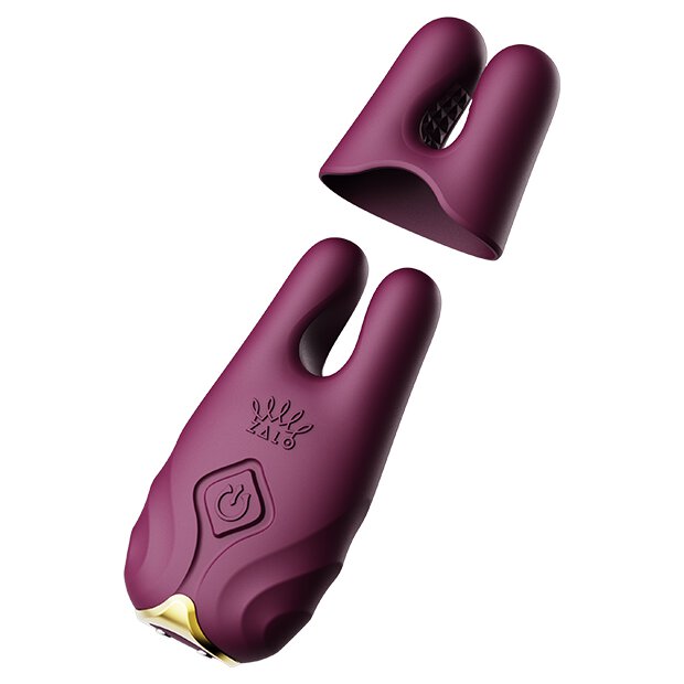 Zalo Nave Wireless Vibrating Nipple Clamps Velvet Purple