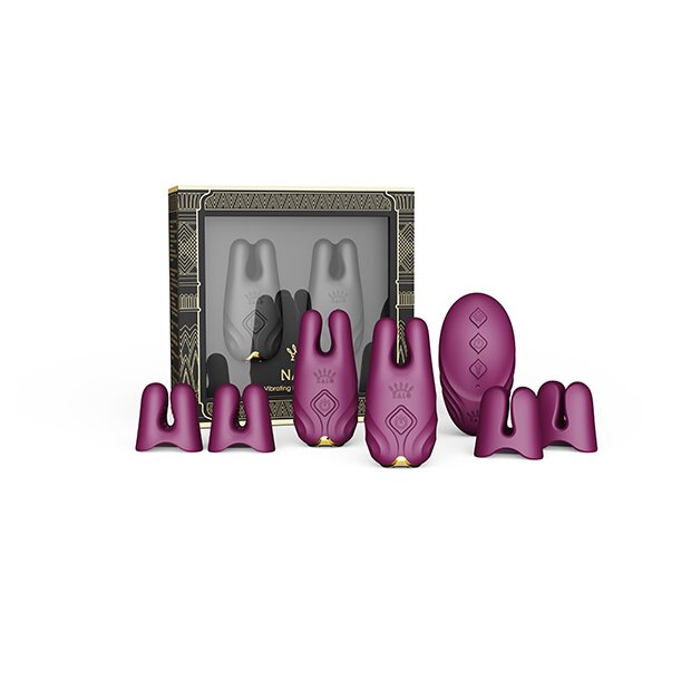 Zalo Nave Wireless Vibrating Nipple Clamps Velvet Purple