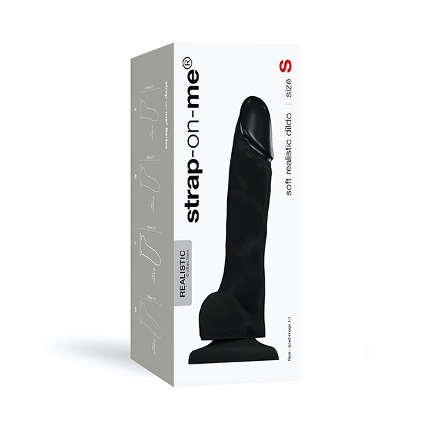Strap-On-Me - Soft Realistic Dildo Black S - 17,1 cm