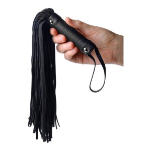 Strict Mini Leather Hand Flogger noir