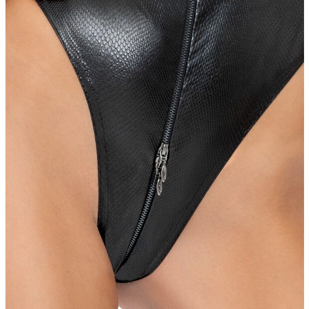 Body in Schlangenhaut-Optik mit Reißverschluss S - XL