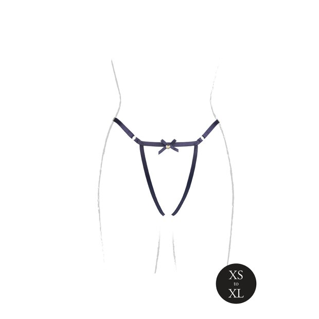 Aimé Brief with Open Crotch and Buttock, Adjustable Slider and Golden Details Black OS