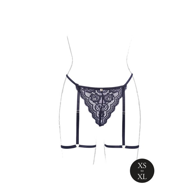 Marie Lace Thong Black Onesize - Queensize