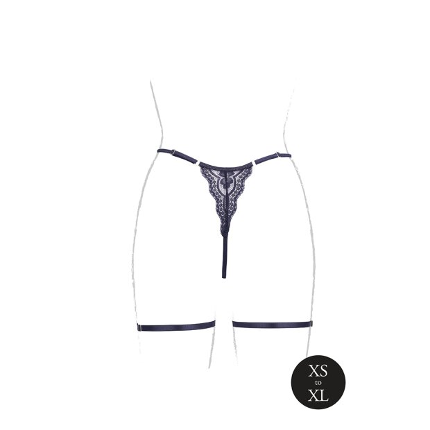 Marie Lace Thong Black Onesize - Queensize