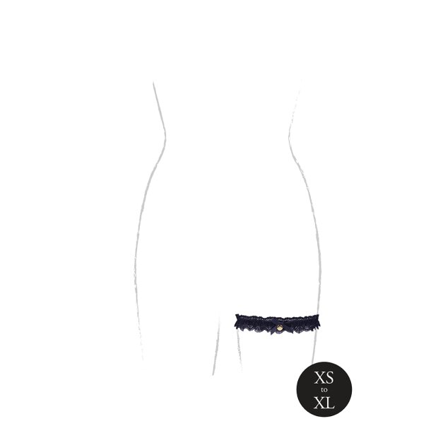 Noel Elastic Lace Garter Black Onesize - Queensize