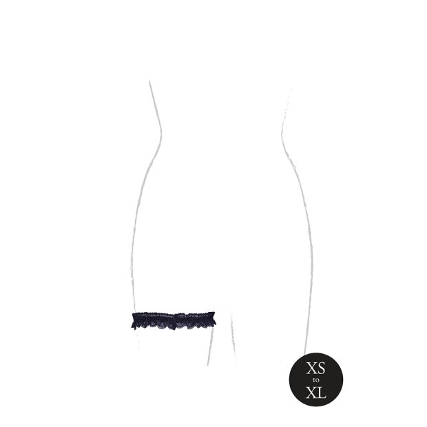 Noel Elastic Lace Garter Black Onesize - Queensize