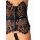 CAMPANA Elegant Lace Garterbelt with Stockings - Black - L