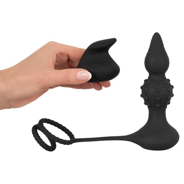 Rebel RC butt plug with Cock & Ball Rings