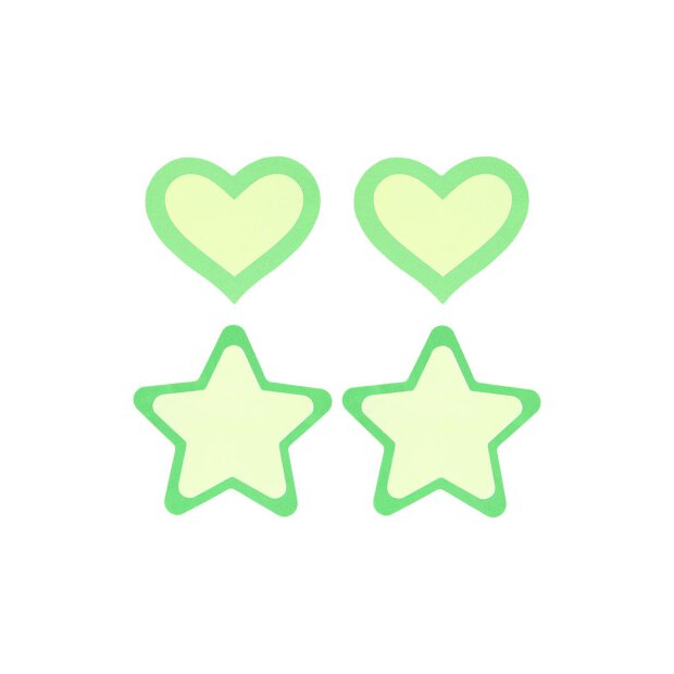 Peekaboo Pasties Green Glow In The Dark Hearts And Stars
