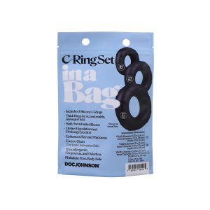 Doc Johnson Penis C-Ring 3 Set schwarz