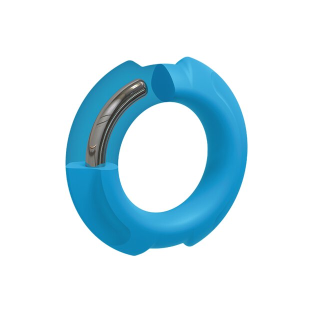 Doc Johnson Flexisteel Penis-Ring mit Metallkern blau 3,5 cm