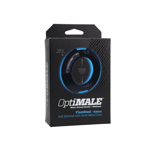 Doc Johnson Flexisteel penis ring with metal core black 4.3 cm