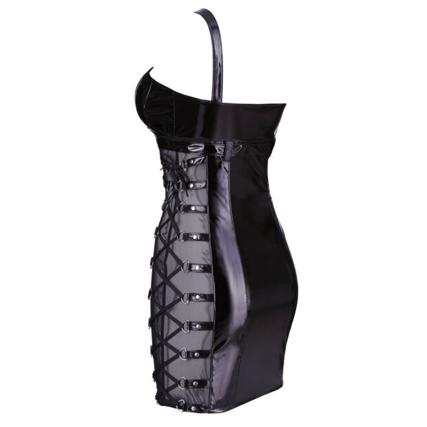 Lack Kleid mit geschnürten Seiten S - XL