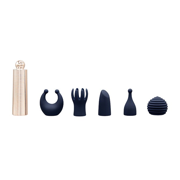 Pillow Talk - Secrets Choices 6 Piece Mini Massager Set Navy Blue/Rose Gold