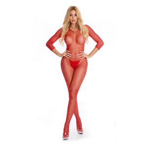 Risque Crotchless Bodystocking Red S - L