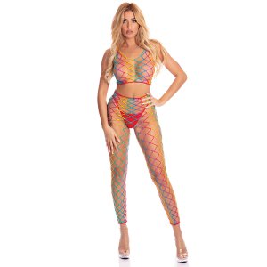 Roy G. Biv Bodystocking Rainbow Onesize - Queensize