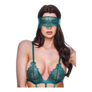 Sexy Strappy Lace Teddy With Garters Green, S/M