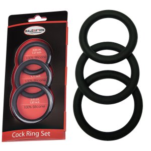 MALESATION Cock Ring Set (&Oslash; 4,00 cm, 4,50 cm, 5,00...