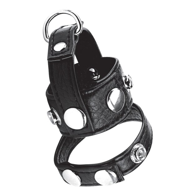 BLUE LINE C&B GEAR Cock Ring With 1 Ball Stretcher And Weightring