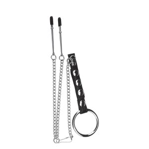 BLUE LINE C&B GEAR Cock Ring With Nipple Tweezers