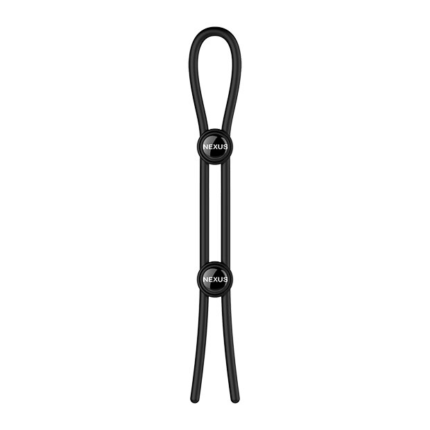 Nexus Forge Double Adjustable Lasso Silicone Cock Ring Black