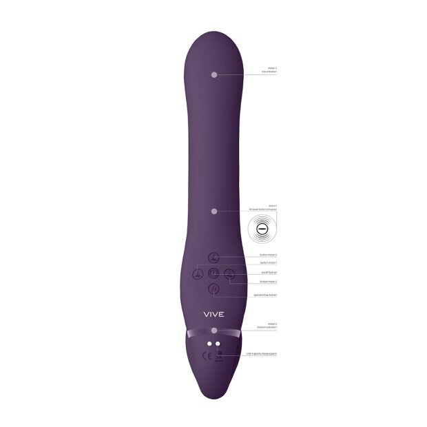 Ai - Dual Vibrating & Air Wave Tickler Strapless Strapon