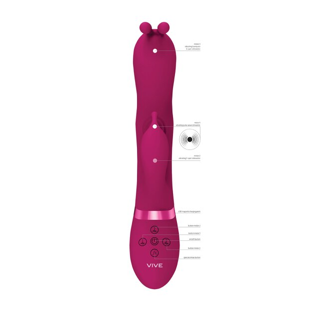 Gada - Vibrating Bunny Ear G-Spot Rabbit with Pulse Wave Shaft