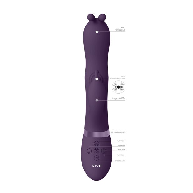 Gada - Vibrating Bunny Ear G-Spot Rabbit with Pulse Wave Shaft