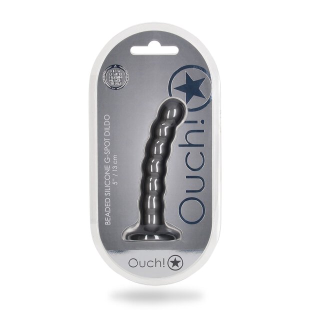Shots - Ouch! Beaded Silicone G-Spot Dildo - 5 / 13 cm