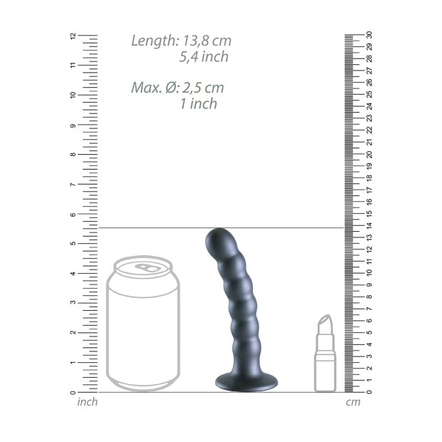 Shots - Ouch! Beaded Silicone G-Spot Dildo - 5 / 13 cm