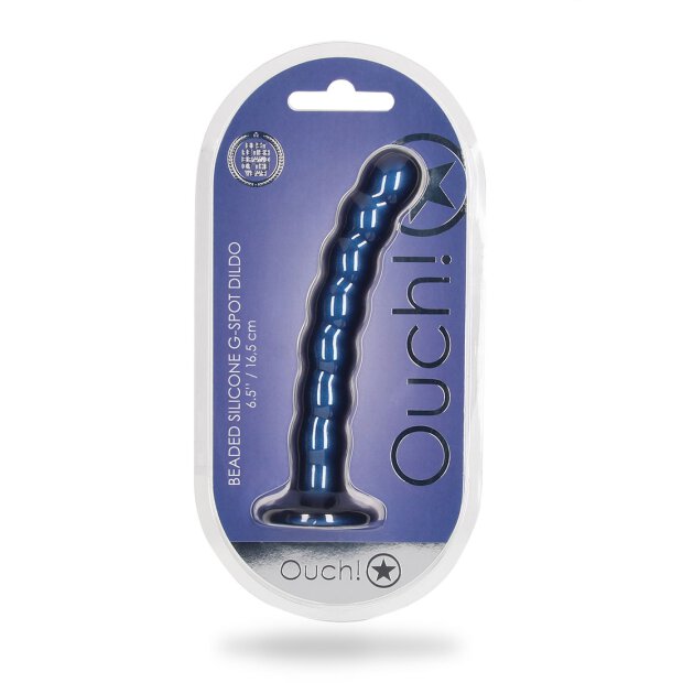 Shots - Ouch! Beaded Silicone G-Spot Dildo - 6,5 / 16,5 cm