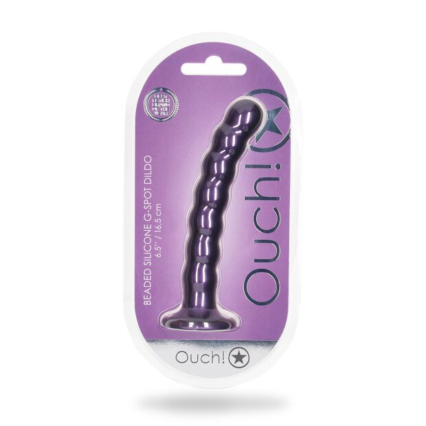 Shots - Ouch! Beaded Silicone G-Spot Dildo - 6,5 / 16,5 cm