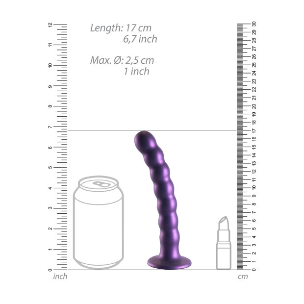 Shots - Ouch! Beaded Silicone G-Spot Dildo - 6,5 / 16,5 cm