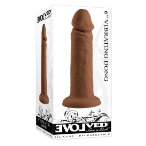 Evolved 6Inch Vibrating Dong, Dark Flesh 17,8 cm