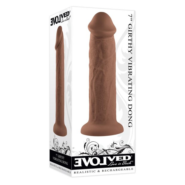 Evolved 7Inch Girthy Vibrating Dong, Dark Flesh 20,3 cm