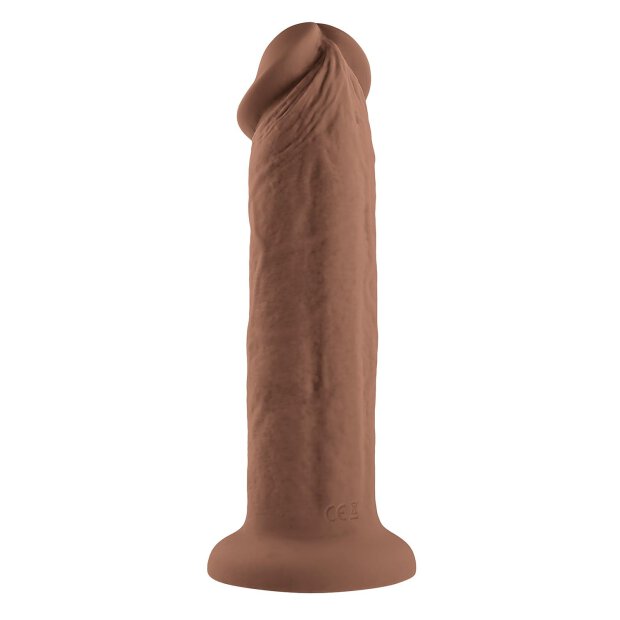 Evolved 7Inch Girthy Vibrating Dong, Dark Flesh 20,3 cm