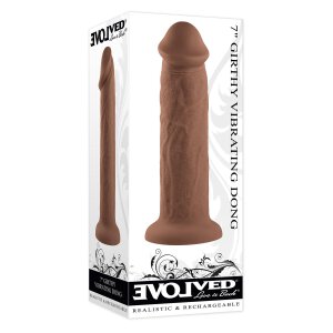 Evolved 7Inch Girthy Vibrating Dong, Dark Flesh 20,3 cm