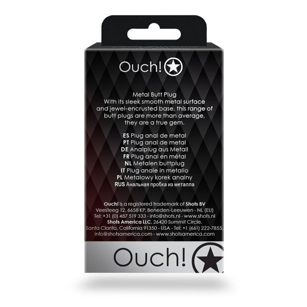 Shots Ouch! Runder Edelstein Anal Plug Silber Rubinrot klein 2,7 cm