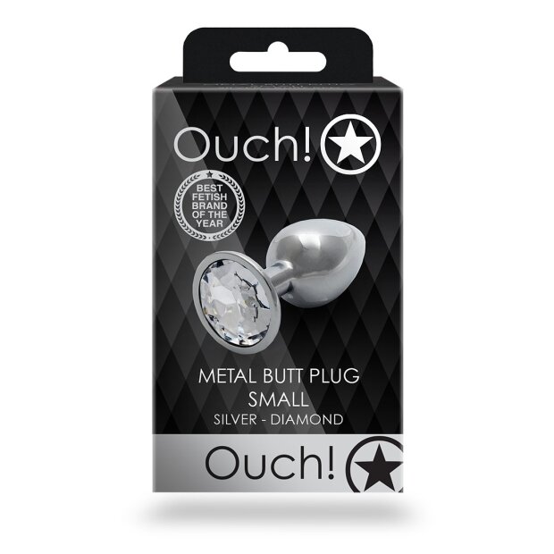Shots Ouch! Runder Edelstein Anal Plug Silber klein 2,7 cm