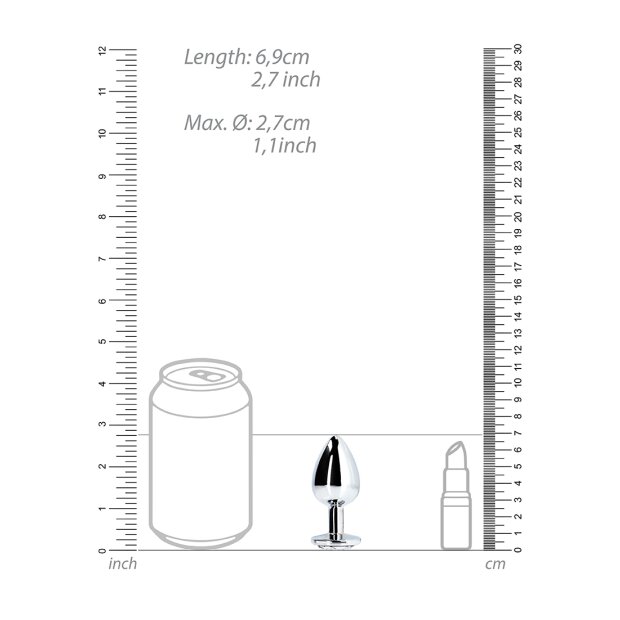 Shots Ouch! Runder Edelstein Anal Plug Silber klein 2,7 cm