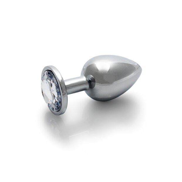 Shots Ouch! Round gemstone anal plug silver large 4 cm