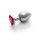 Shots Ouch! Herz Edelstein Anal Plug Silber Rosa mittel 3,4 cm