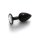 Shots Ouch! Runder Edelstein Anal Plug Schwarz Silber klein 2,7 cm