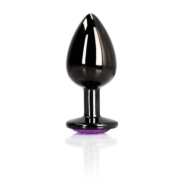 Shots Ouch! Herz Edelstein Anal Plug Schwarz Lila klein 2,7 cm