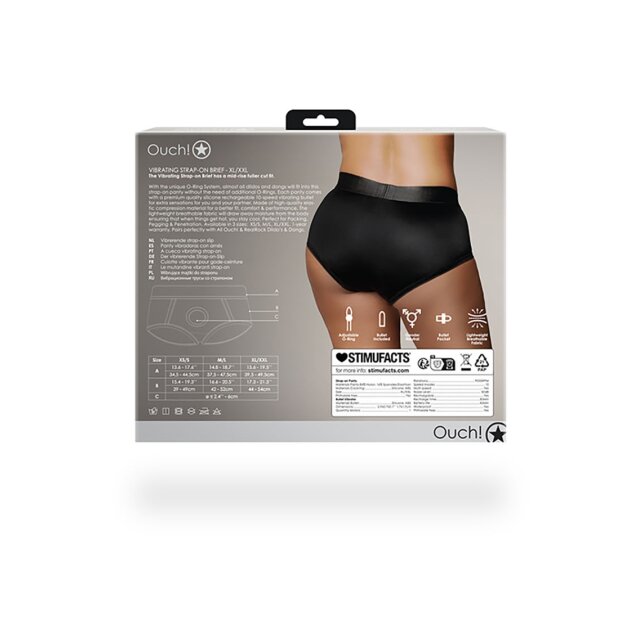 Shots Ouch ! Culotte vibrante strap-on XL/XXL