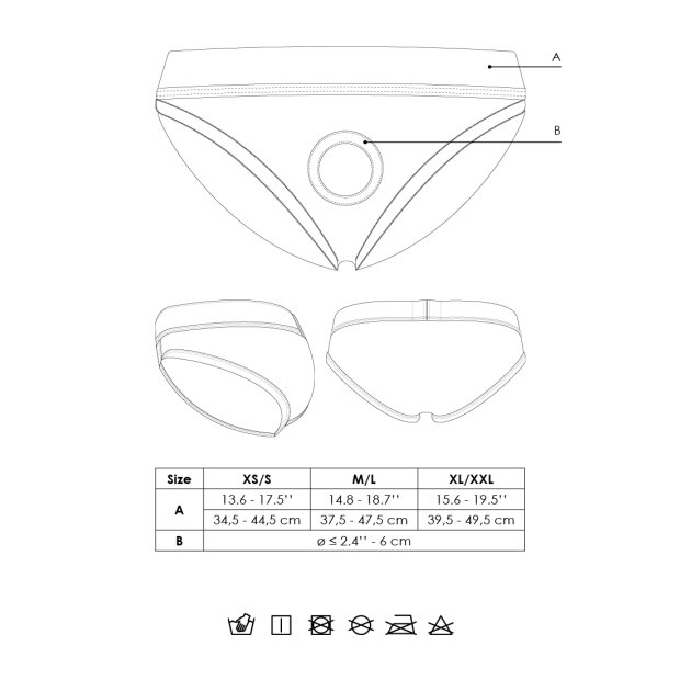 Shots Ouch! Vibrating strap-on high-cut briefs XL/XXL