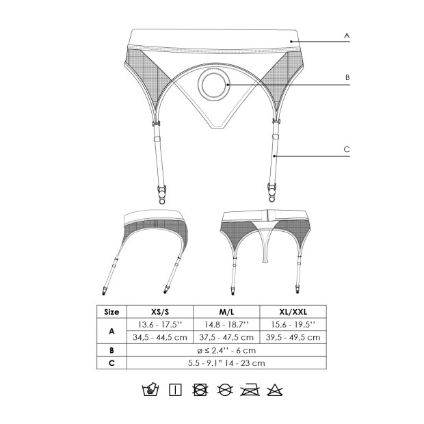 Shots Ouch ! Vibrant Strap on Tanga avec jarretelles réglables XL/XXL