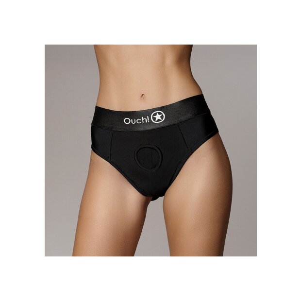 Shots Ouch! Vibrating strap-on thong with buckles at the back XS/S