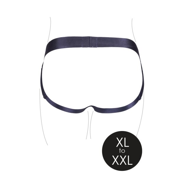 Shots Ouch! Vibrierender offener Strap-on mit Schnallen hinten XL/XXL