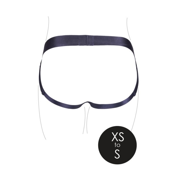 Shots Ouch! Vibrierender offener Strap-on mit Schnallen hinten XS/S